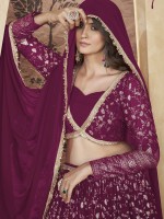 Deep Pink Georgette Readymade Lehenga Choli